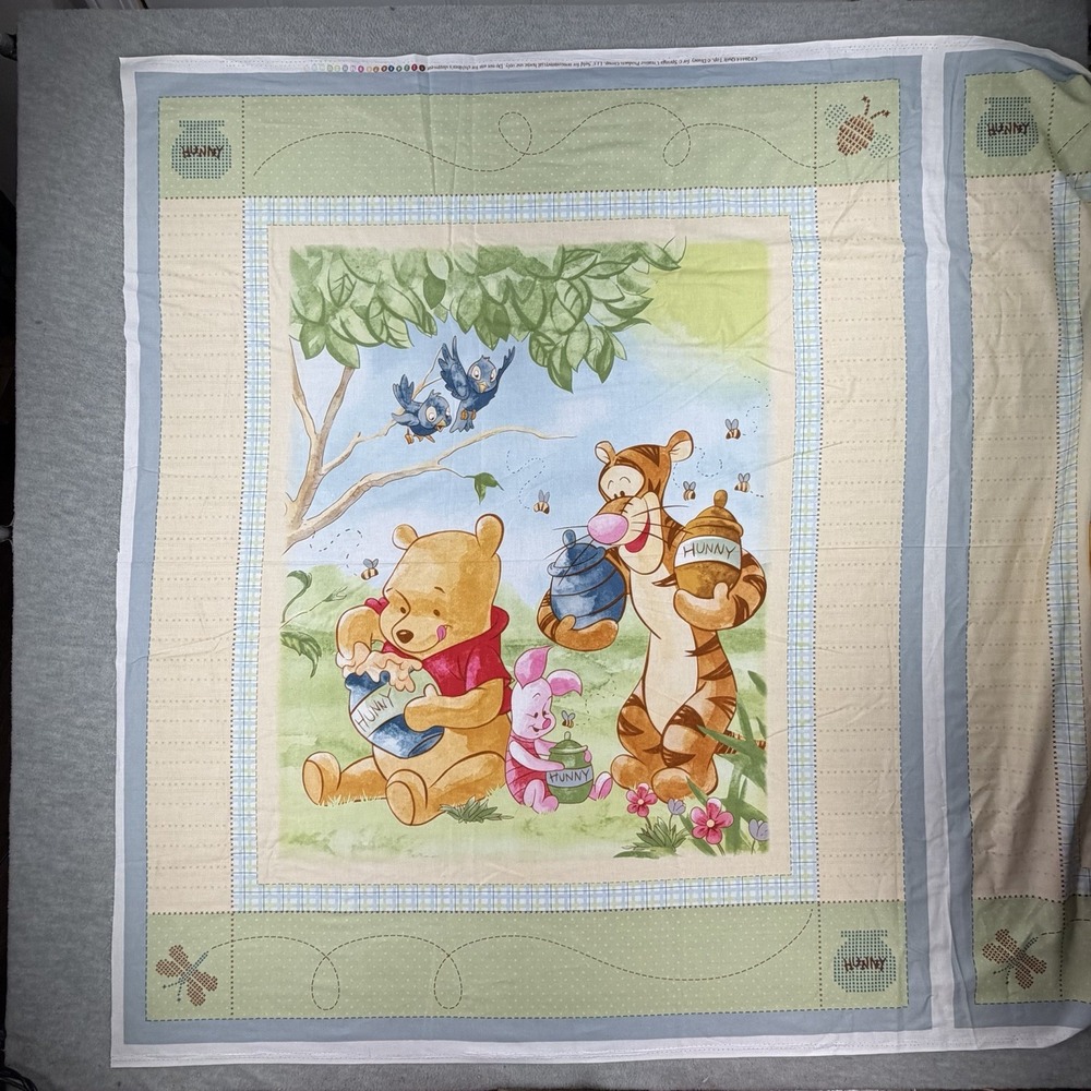 Disney Winnie the Pooh Taste Of Honey Fabric 4 Panels 44x144" 1990s Retro Tigger